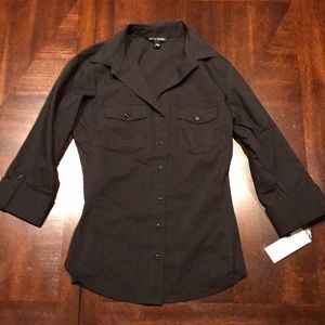 Zach & Rachel black button down shirt tailored fit